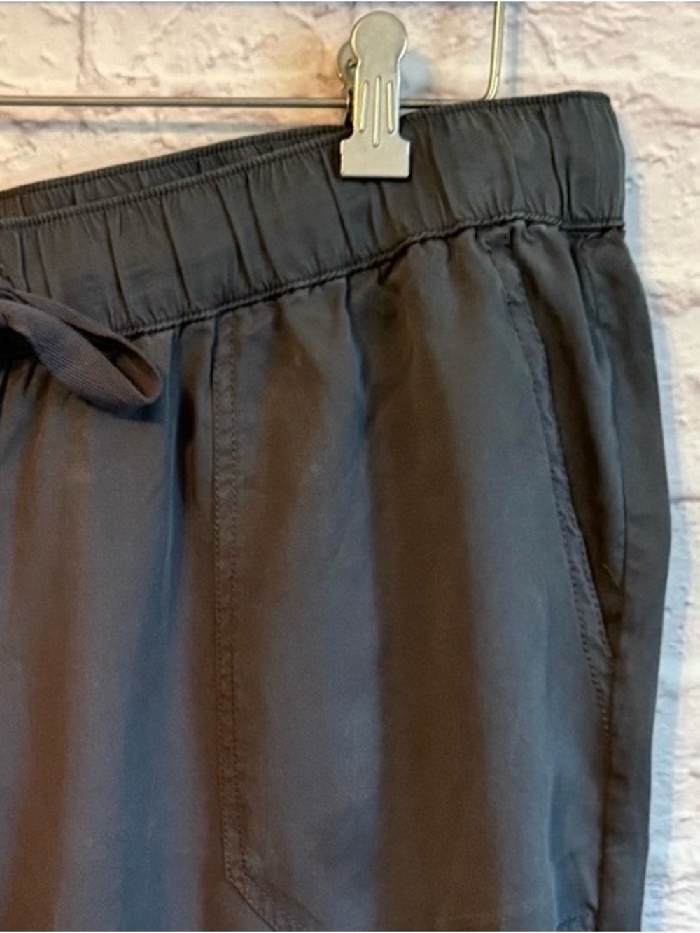 Workshop Charcoal Gray Wide Leg Tencel Drawstring Pants NWT - Picture 3 of 9